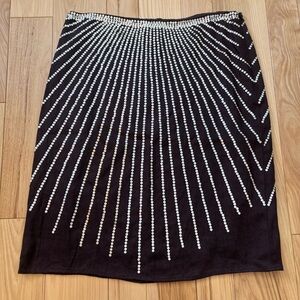 Tory Burch Brown Linen Sequin Skirt